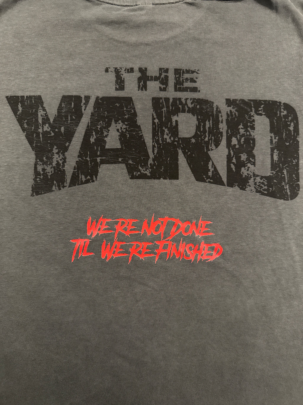 Vintage Distressed “We’re Not Done Till We’re Finished” T-Shirt