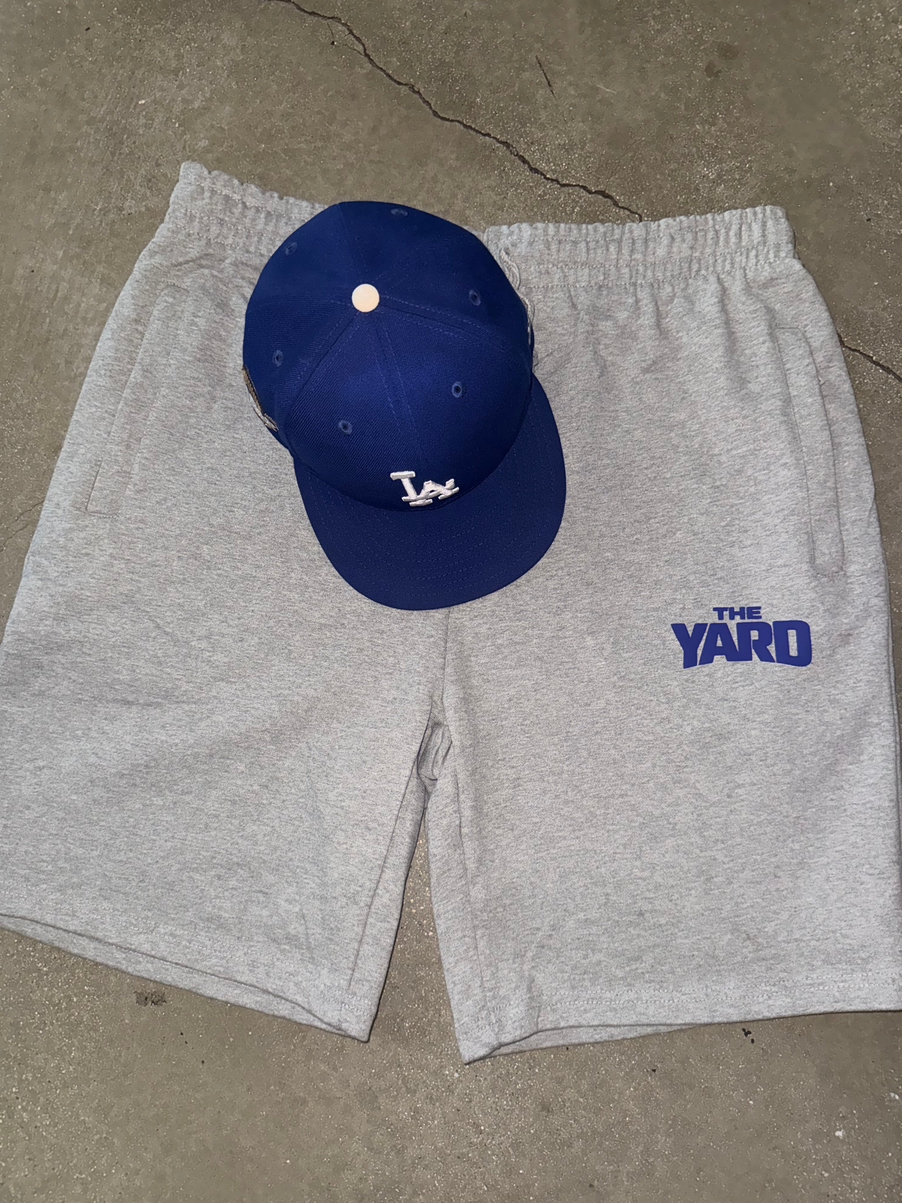 GREY w/ DODGER BLUE LOGO TERRY SWEAT SHORTS