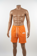 ORANGE TERRY RAW EDGE SWEAT SHORT